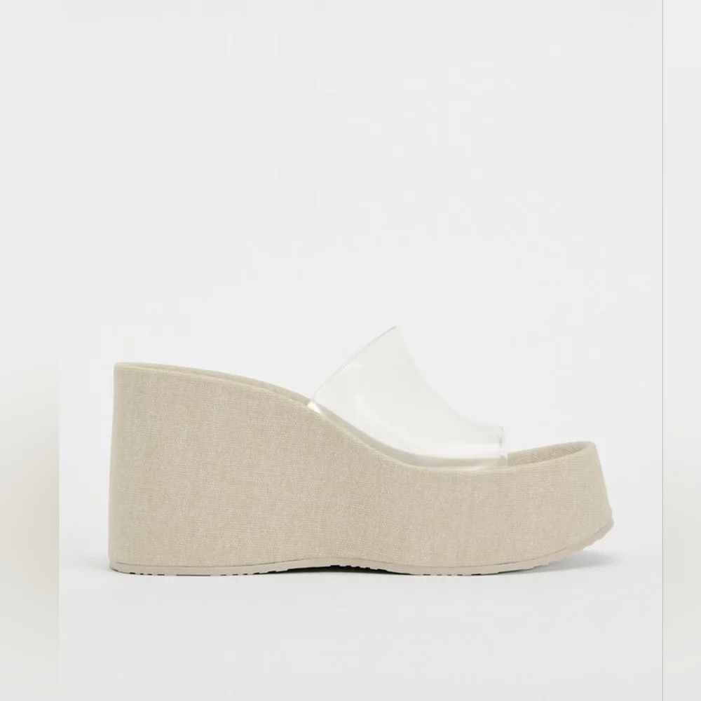 Zara Vinyl Wedge Sandals NWT